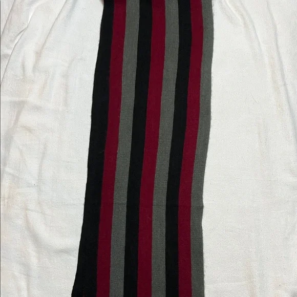 Simplicity Striped Men's Scarf in Red, Black, and Gray - Picture 1 of 6